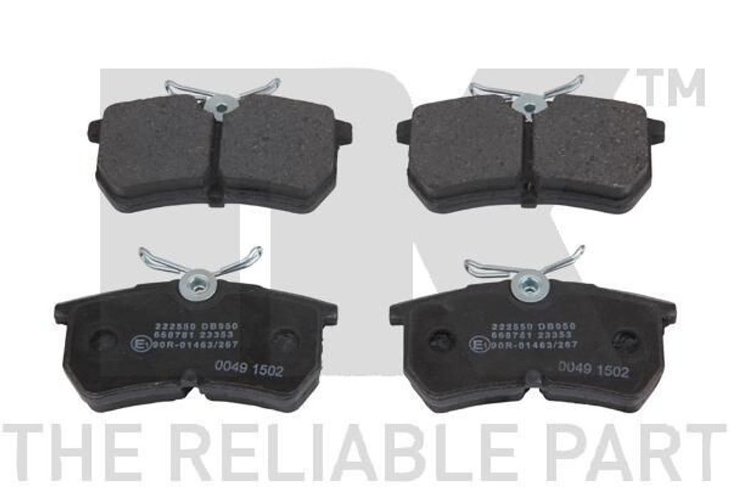 NK Bremsbeläge Satz Hinten Bremsklötze für FORD Fiesta Mk6 Schrägheck (JA8, JR8) 222550