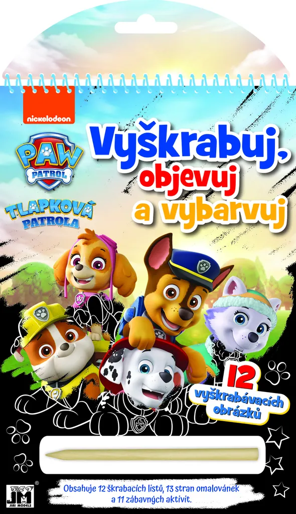Kit Créatif Pat'Patrouille : 12 Planches à Gratter et Colorier pour Enfant