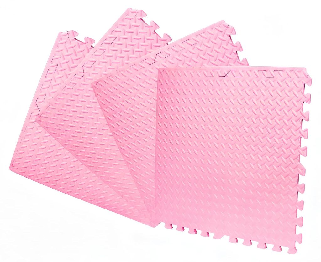 X-Star Eva Puzzle-Schaumstoffmatten Set 4-Tlg., 60X60 Cm, Rosa – Rutschfest, Stoßdämpfend, Wärmeisolierend, Leicht Zu Reinigen