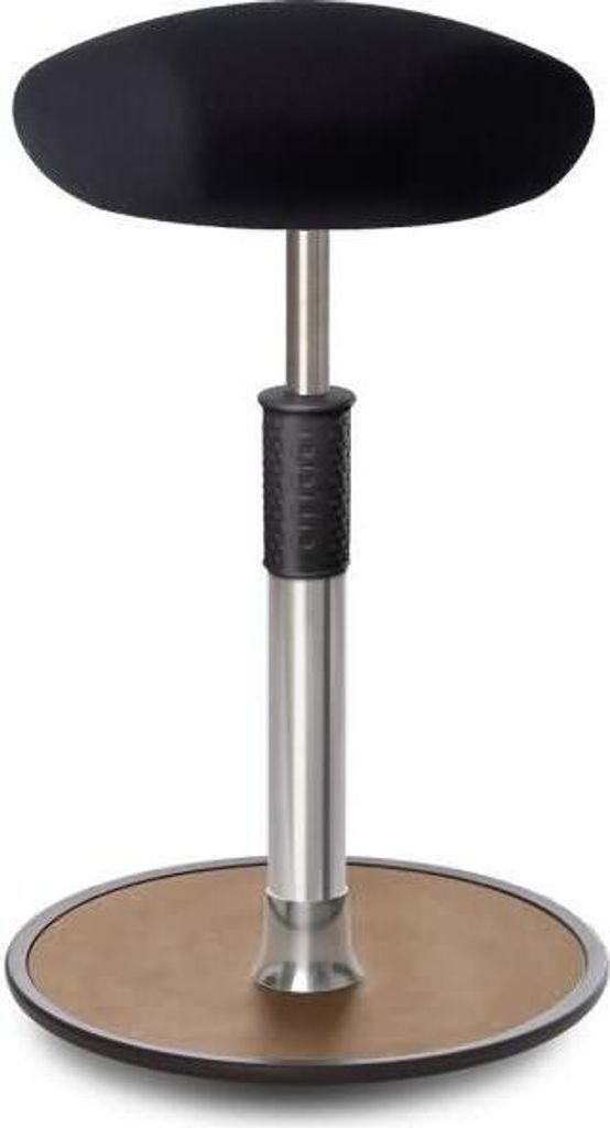 Sitz- Stehhocker Free Tall Triangel Gestrick schwarz Chrom /Natur.
