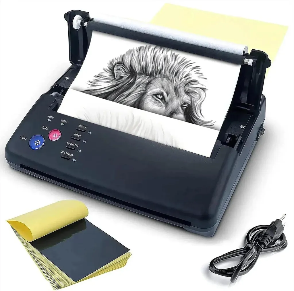 Imprimante thermique pour pochoirs de tatouage noir avec prise UE 220V