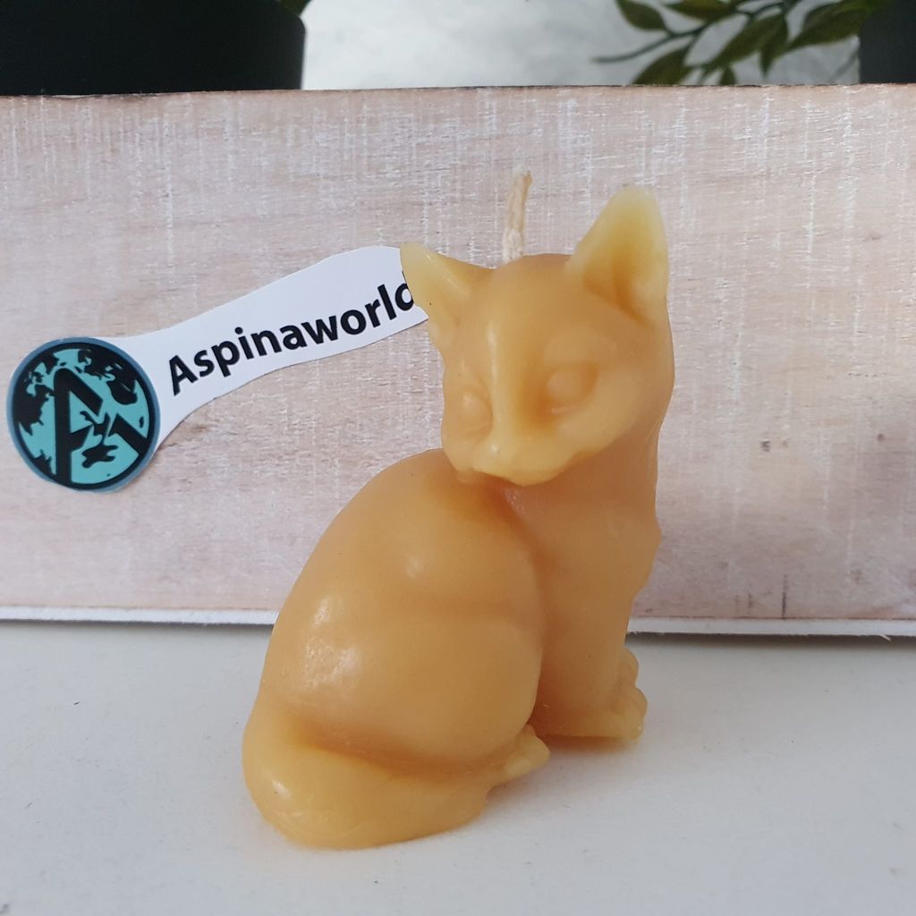 Bienenwachskerze sitzende Katzen Kerze 5,5 cm