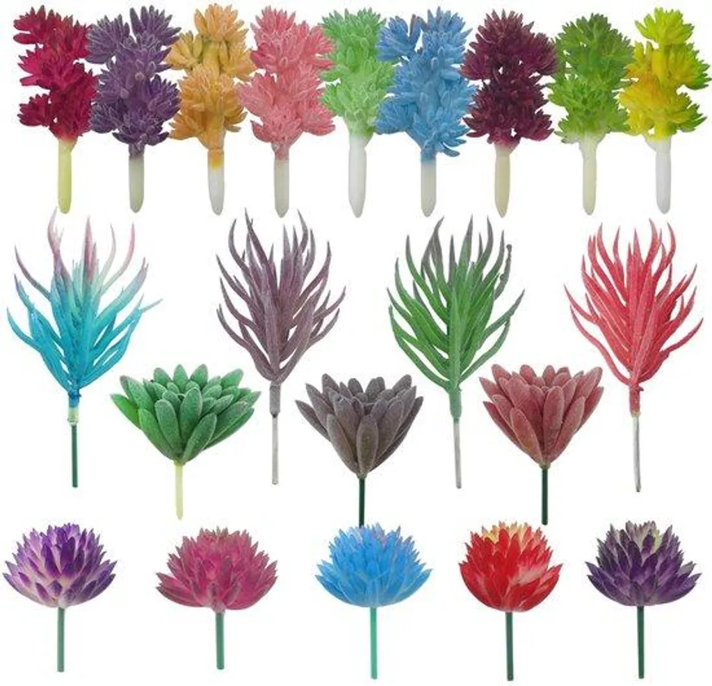 Assortiment de succulentes artificielles, pack de 21 plantes sans pots