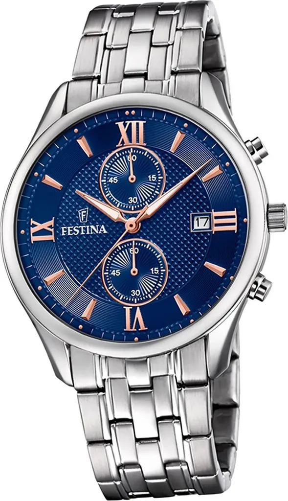 Montre-bracelet analogique Festina homme en acier argenté vintage
