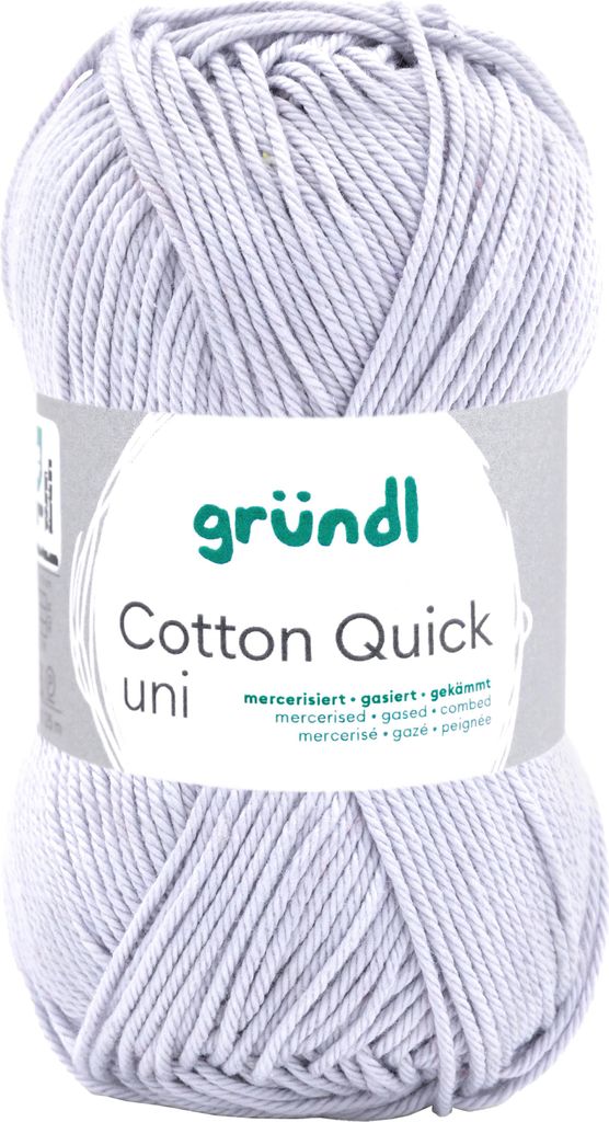 A ball of light purple yarn with a label.