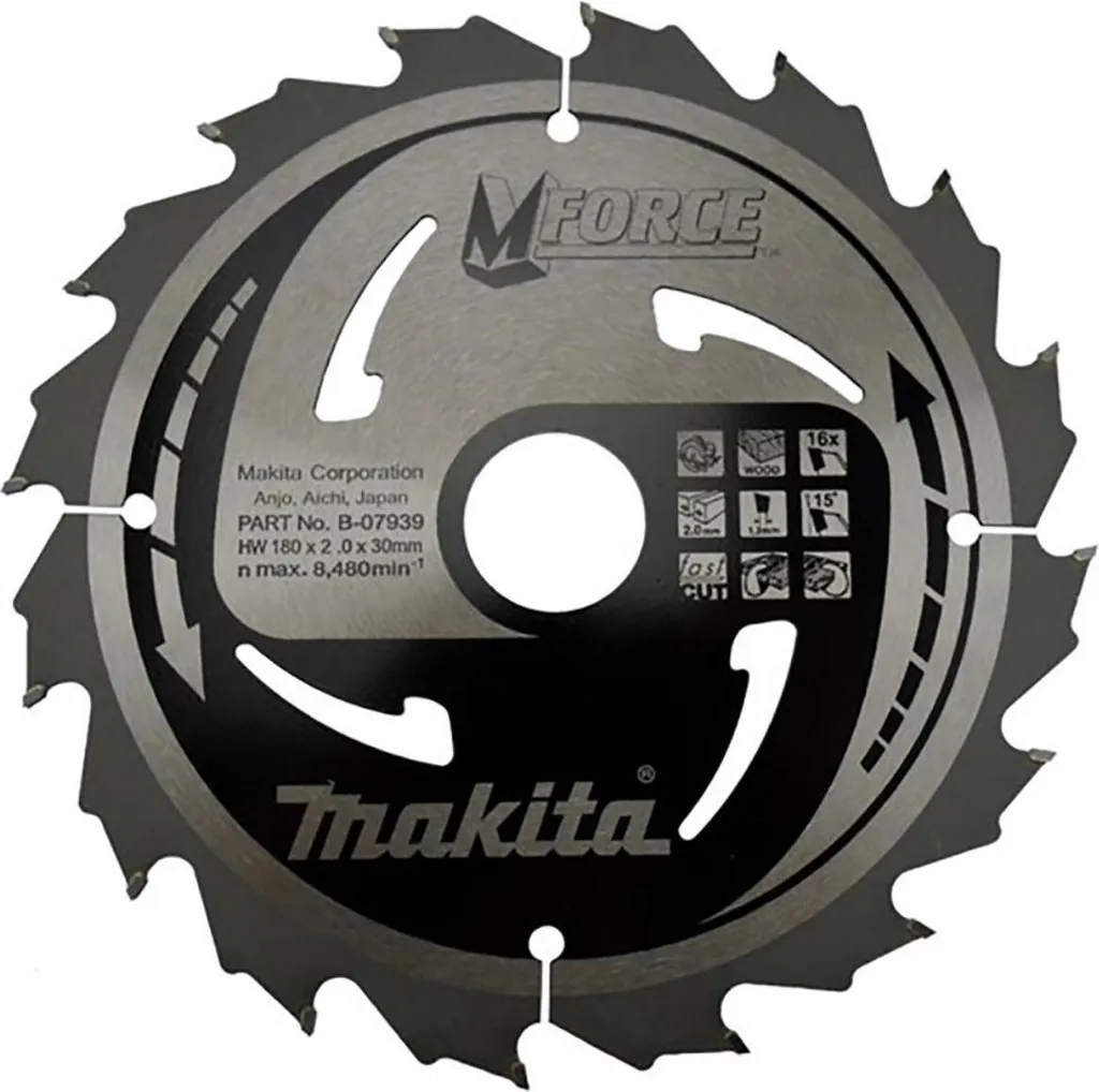 Makita Lama M-FORCE 180mm x 30mm - 16 Denti per Legno - Originale