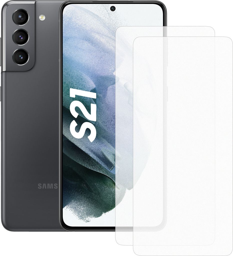 Zwei Stück (2x) Display-Schutzfolie Displayschutz-Glas 9H Glas für Samsung Galaxy S21