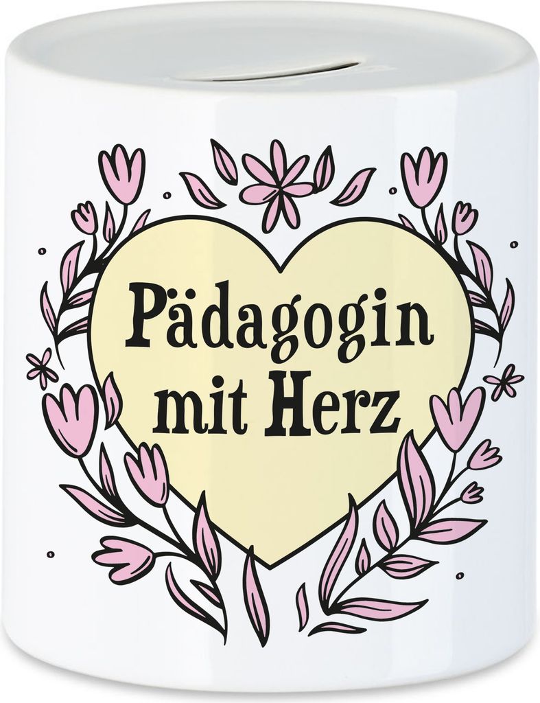 Pädagogin mit Herz Spardose  Geschenkidee Zum Danke Sagen Produktbild 