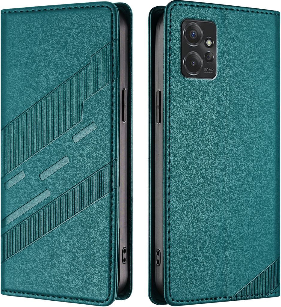 Hülle für Motorola Moto G Power 5G 2023, Kunstleder Brieftaschen Handyhülle mit Kartenfach und Standfunktion Grün