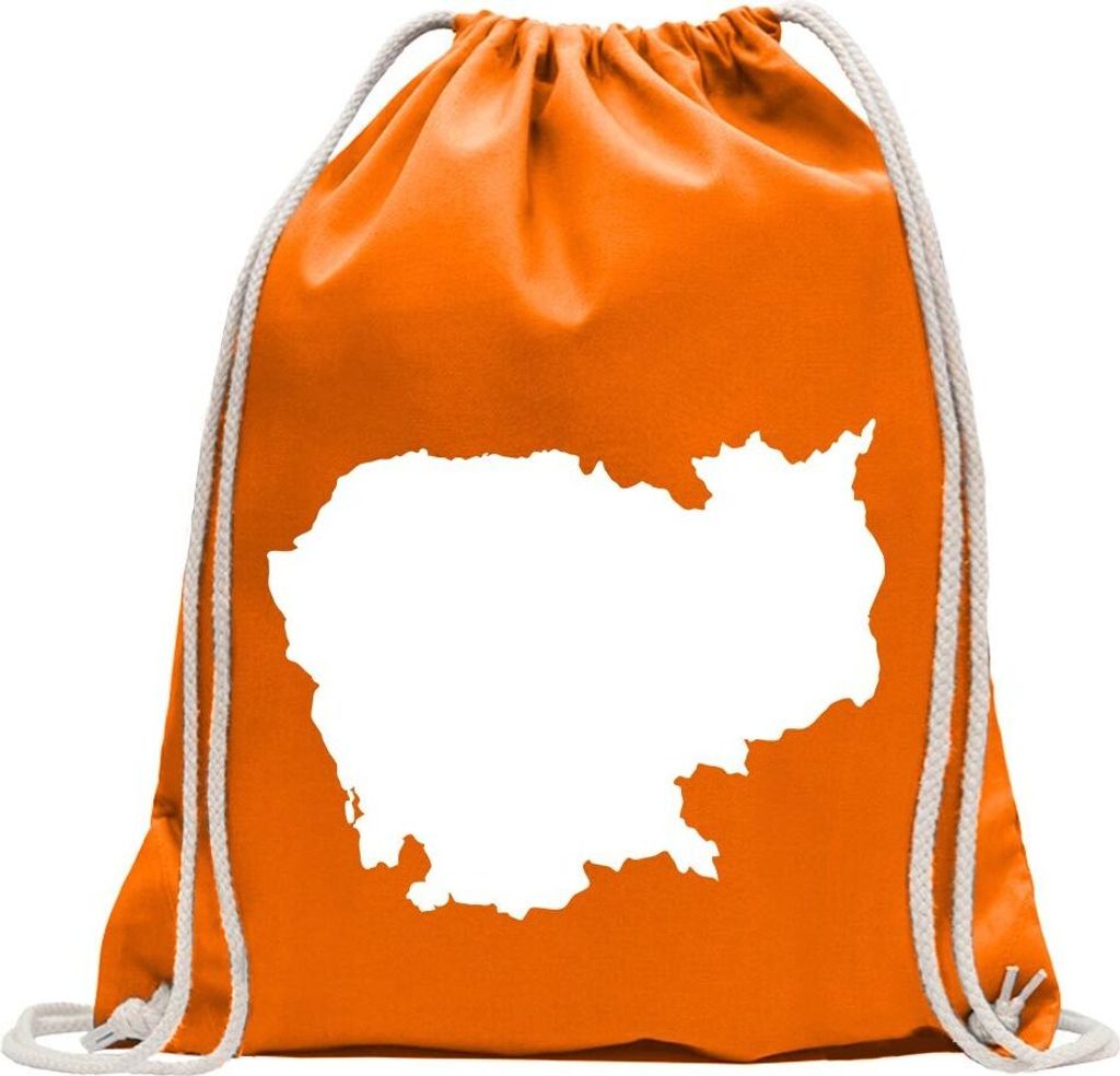 Kiwistar - Turnbeutel - mandarin - Kambodscha Umriss Kontur - Fun Rucksack Sport Beutel Gymsack Baumwolle mit Ziehgurt