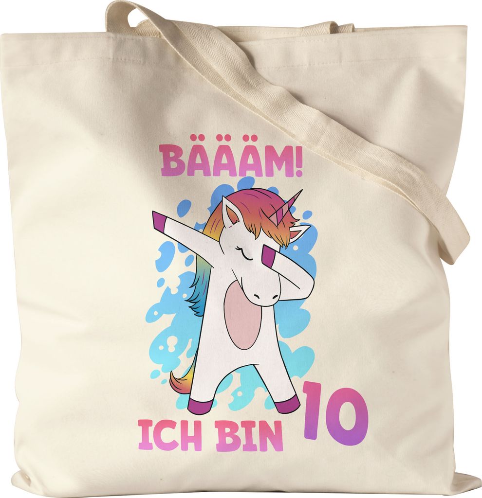 Bäääm Ich Bin 10 Jutebeutel Einhorn 10. Geburtstag Geburtstagsgeschenk Einhorn-Fans Dabbing