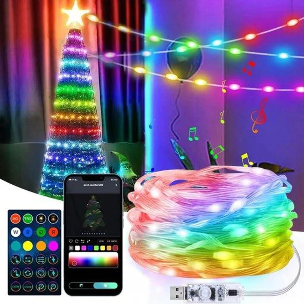 Décoration lumineuse Guirlande LED connectée 20m USB pour intérieur