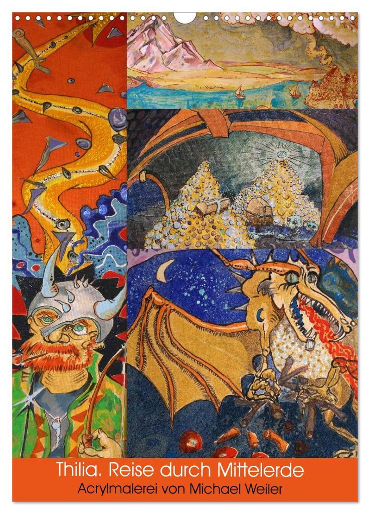 Thilia. Reise durch Mittelerde. Acrylmalerei von Michael Weiler. (Wandkalender 2027 DIN A3 hoch), CALVENDO Monatskalender