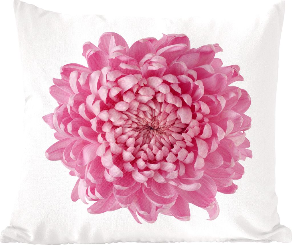 MuchoWow Zierkissen Sofakissen Wohnzimmer Dekokissen 50x50 cm Rosa Chrysantheme - Komfort - Sofakissen
