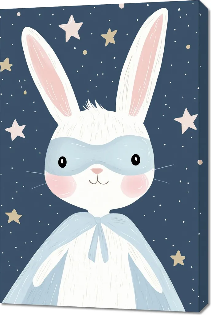 Quadro Cameretta Superconiglio 60x90 cm: Idea Regalo Ragazzo