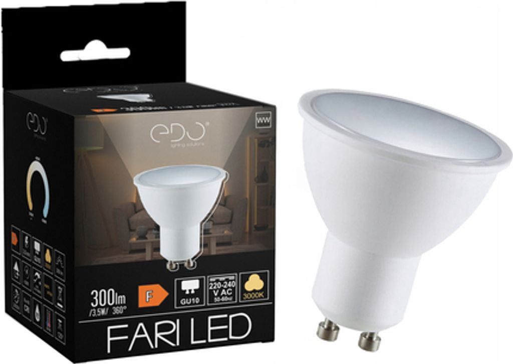 A product box and a light bulb.