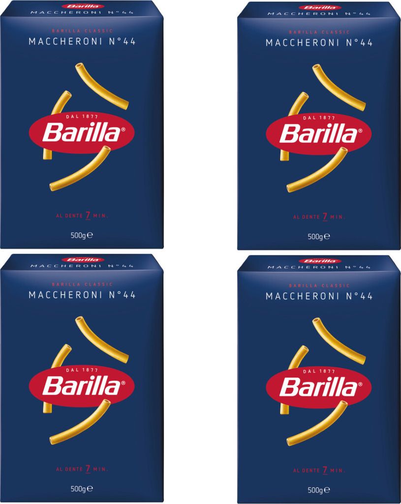 Barilla Nudeln Maccheroni Nummer 44 Hartweizennudeln 4er Produktbild 1
