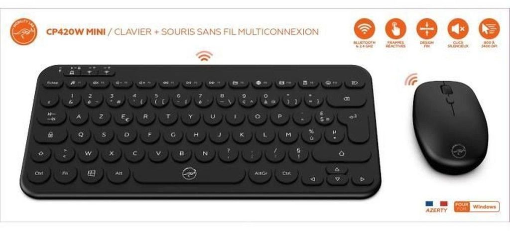 Mini-Funktastatur und -Maus – Schwarz