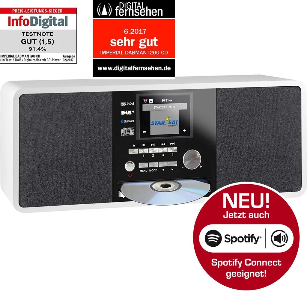 Chaîne compacte sans grésillement Imperial DABMAN i200 CD blanc - 11