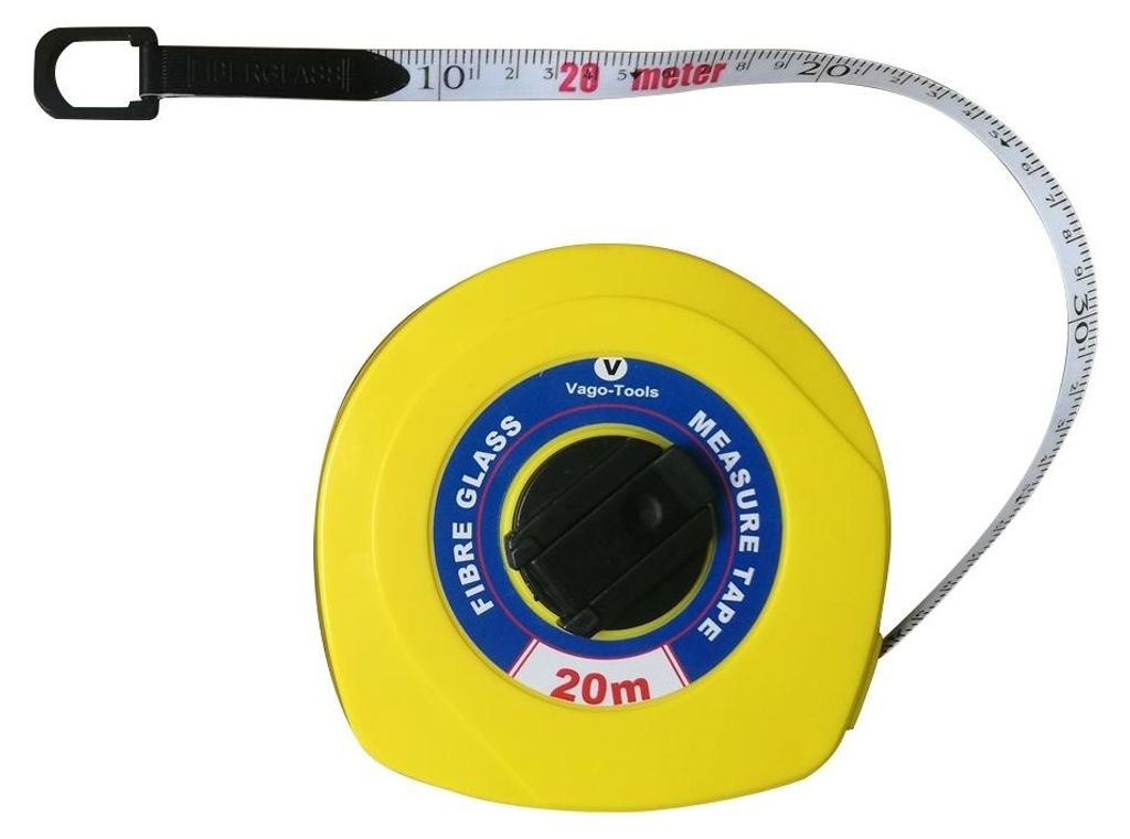 Kapselbandmass Massband 20m mit Drehkurbel Fiberglas 1x