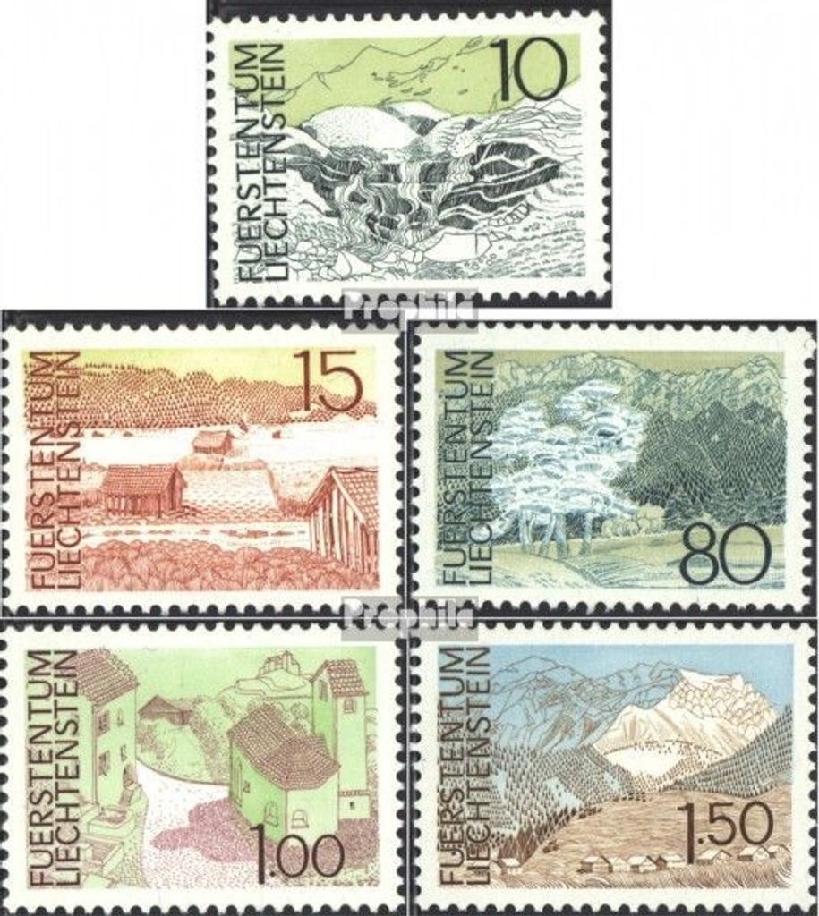 Briefmarken Liechtenstein 1972 Mi 573-577 (kompl.Ausg.) gestempelt Landschaften