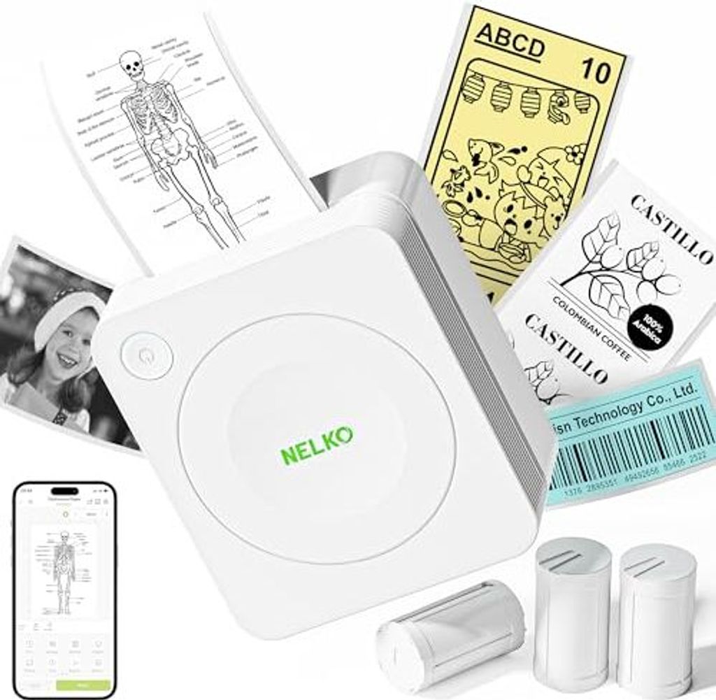 Nelko Mini -Drucker PM230 Aufkleber Foto 3 Rollen Produktbild 