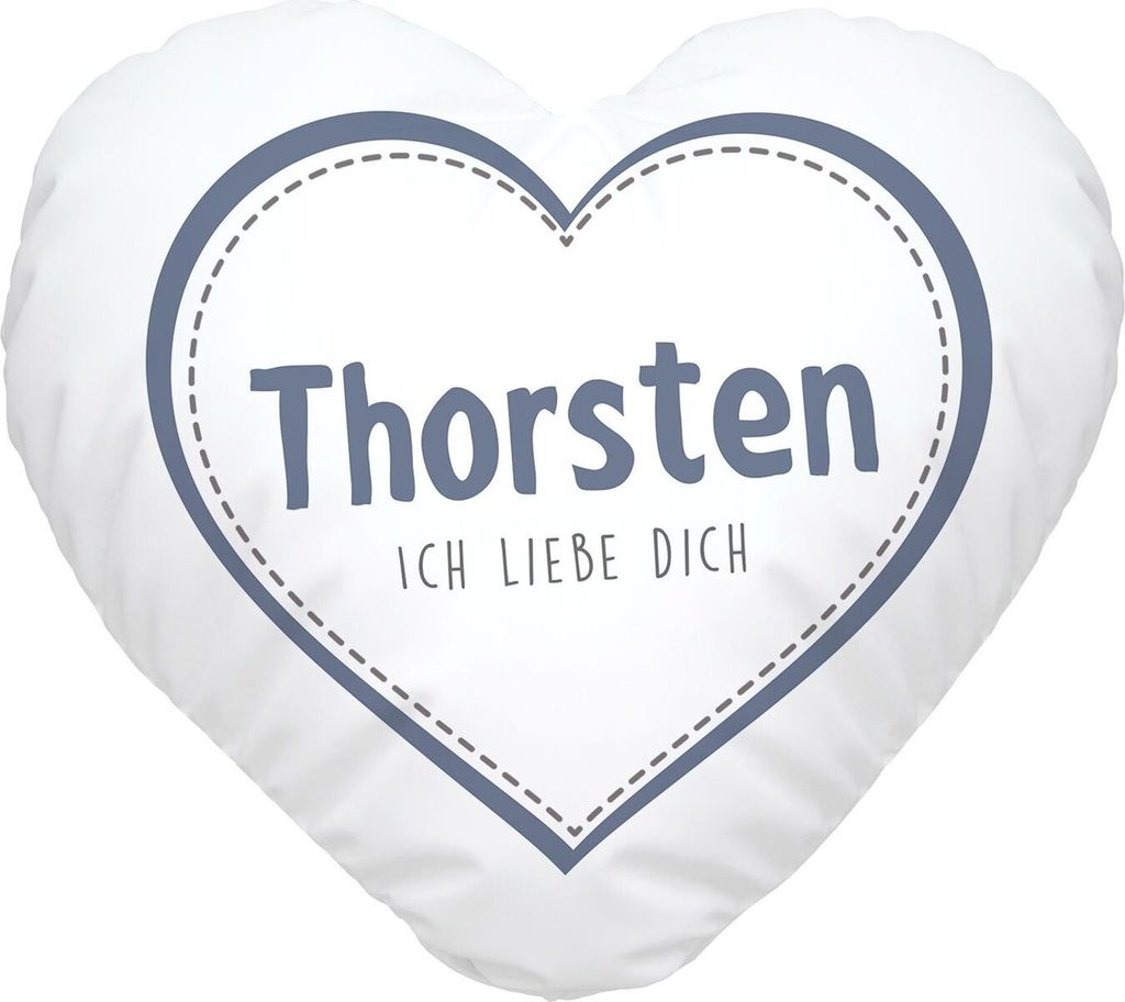 Herzkissen personalisiert Geschenk Liebe Liebeserklärung ich liebe dich und Wunschname SpecialMe Für Ihn weiß/blau Herz-Kissen