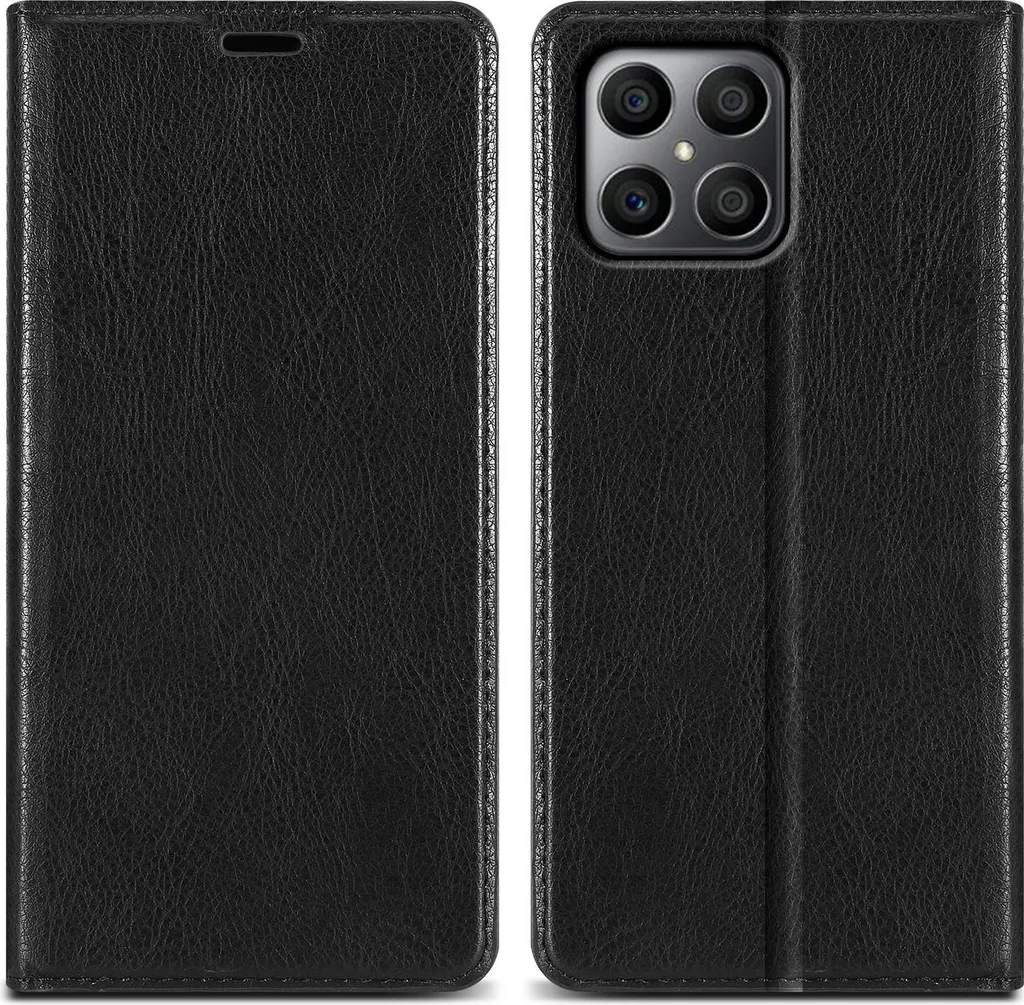 Cadorabo cover per Honor X8 4G in NERO NOTTE custodia protettiva con chiusura magnetica, funzione stand e slot per carte di credito custodia flip cover custodia per telefono cellulare flap cover book case - 8