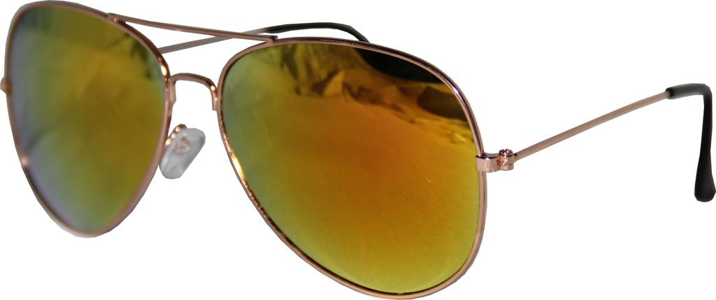 A pair of aviator sunglasses with mirrored lenses.