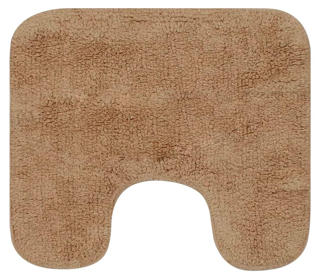 Badematten Set 100% Baumwolle, Beige, 50x78 cm, rutschfest, für Badezimmer