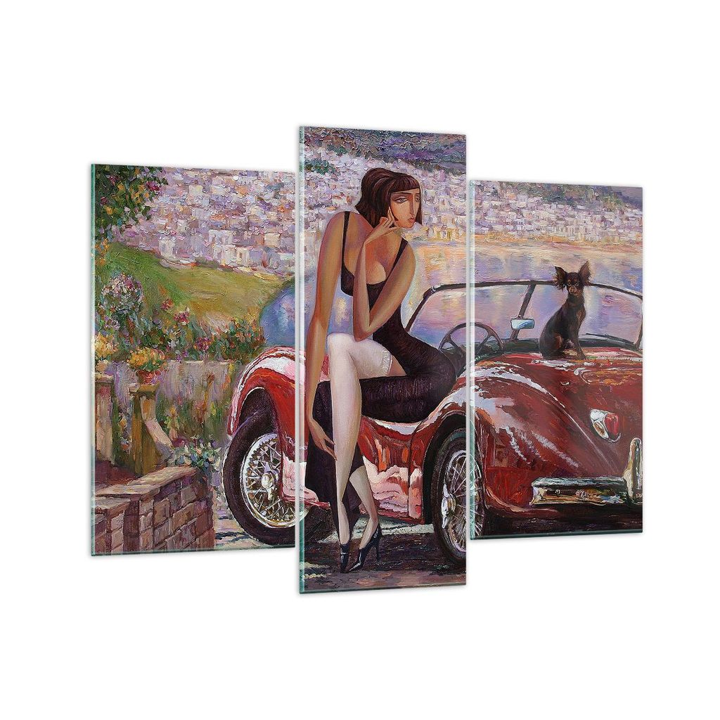 Bilder auf glas - frau modern - 130x100cm - Glasbilder - Wandbilder - Bilder - Kunstdruck - zum Aufhängen bereit - Wanddekoration aus Glas - Glas ...