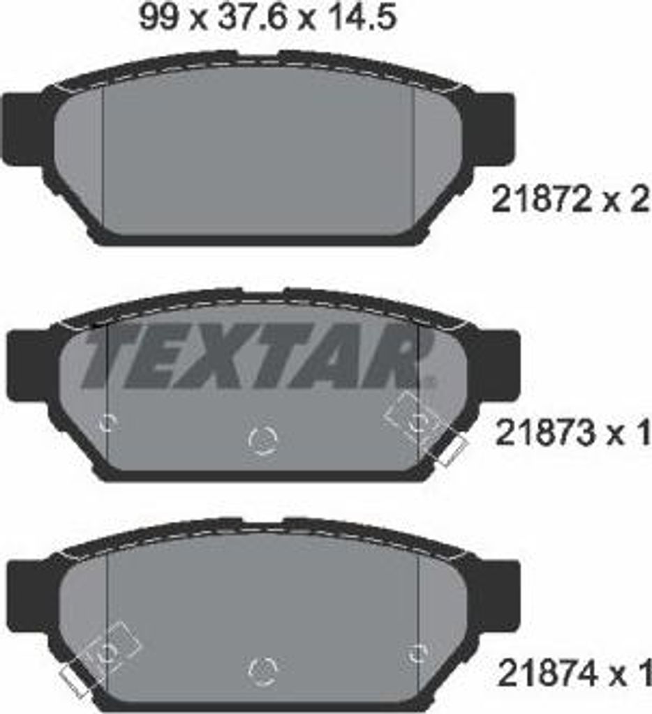 TEXTAR 2187202 Bremsbelagsatz, Scheibenbremse OE MB928314 kompatibel mit Carisma, Lancer, Colt
