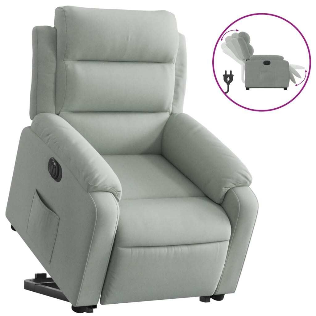 vidaXL Relaxsessel mit Aufstehhilfe Elektrisch Hellgrau Produktbild 