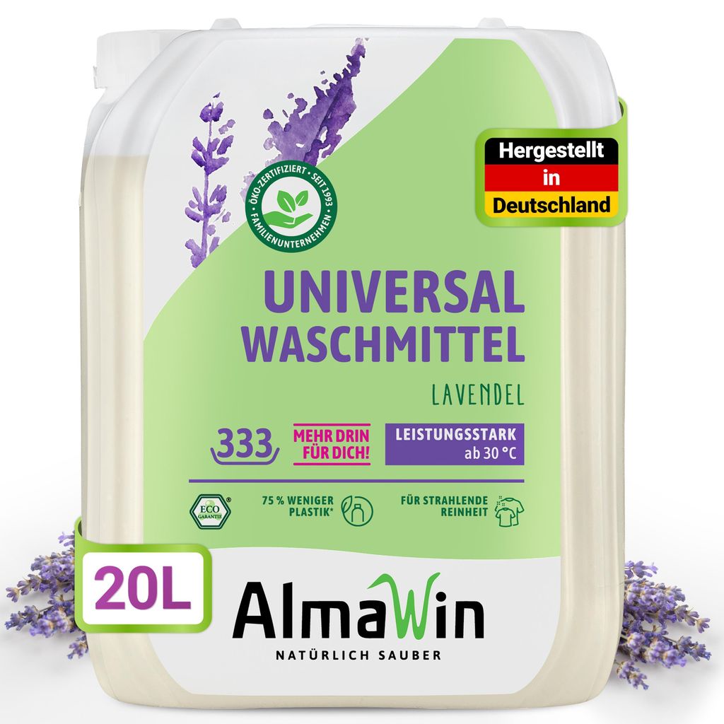 AlmaWin® Universal Waschmittel Flüssig [20L - 307 Ladungen] Produktbild 