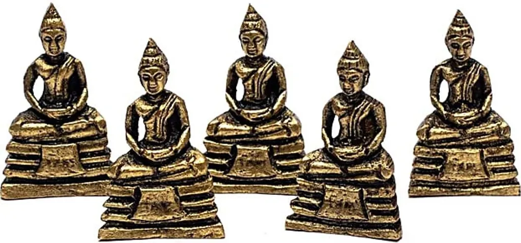 Figurine Bouddha de méditation miniature - Pack de 5 statuettes zen