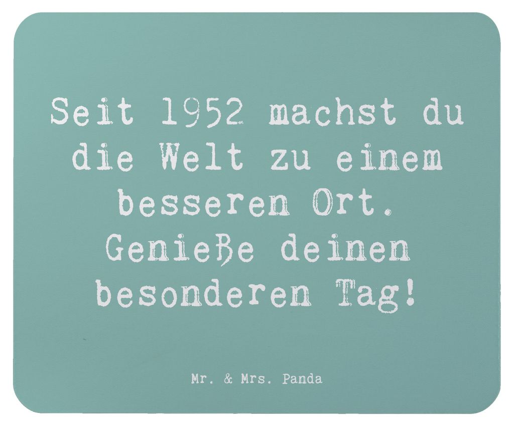 Mr. & Mrs. Panda Mauspad Spruch 1952 Geburtstag - Meeresbrise - Geschenk, Jahrgangsfeier, computer mousepad, Mouse Pad, positives Lebensgefühl, co...