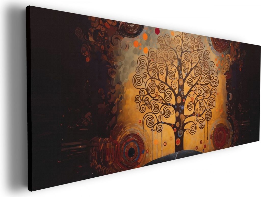 Wallario Premium Leinwandbild Baum des Lebens in Größe 50 x 125 cm