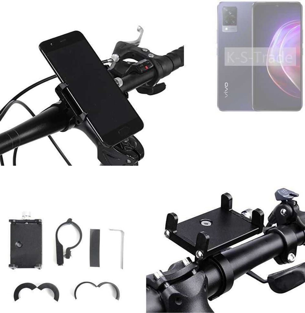 K-S-Trade Handyhalterung für das Fahrrad kompatibel mit Vivo V21 5G Halter Lenkstange Fahrradhalterung Motorrad Bike Mount Befestigung Smartphone