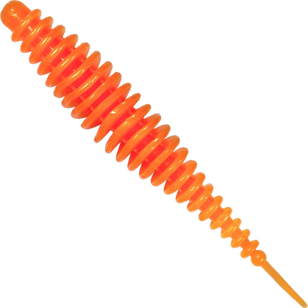 Quantum Magic Trout T-Worm 6,5cm 1g I-Tail Knoblauch - 6 Forellenköder, Farbe:neon orange