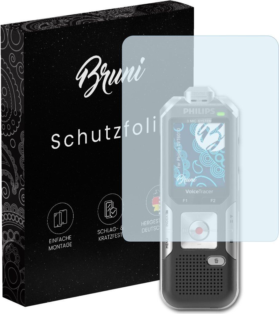 Bruni Basics-Clear 2x Schutzfolie kompatibel mit Philips DVT6010 Folie