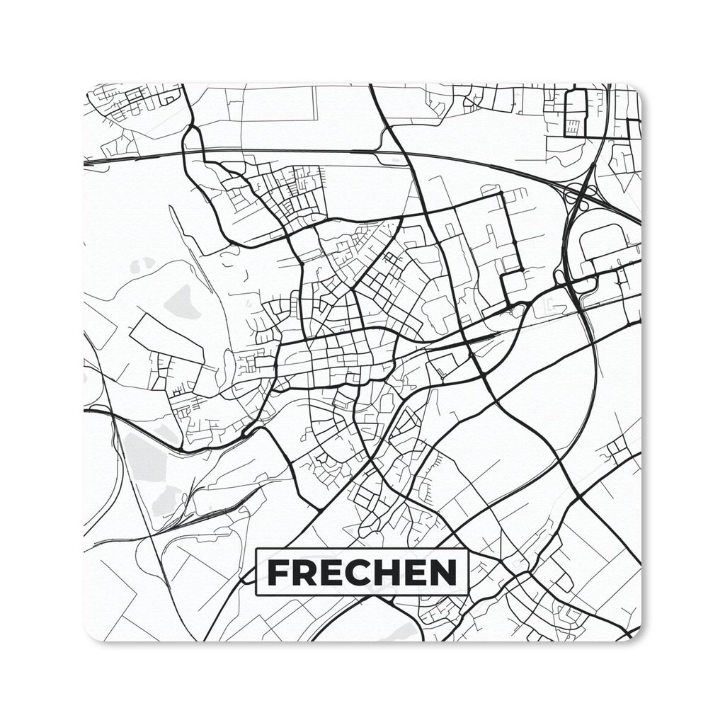 MuchoWow Mauspad Mousepad Karte - Frechen - Stadtplan - Karte 20x20 cm - Mousepads - Maus Mat - Pad - Mausunterlage - Desk Mat - Bureauartikeln