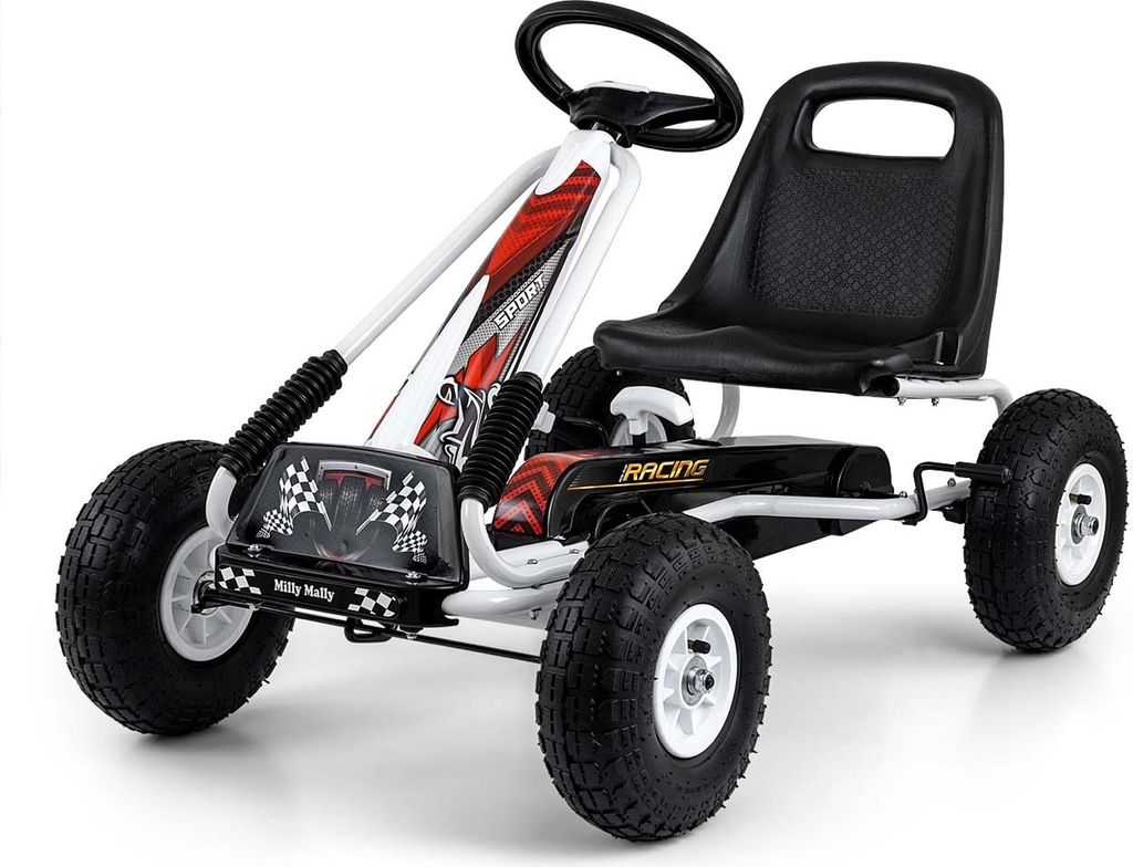 Dětská šlapací motokára Go-kart Milly Mally Thor bílá Obrázek produktu 