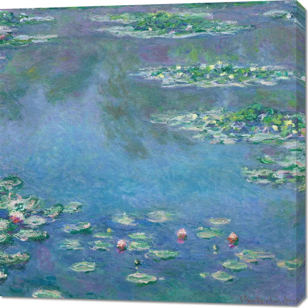Tableau 90x90 cm Water Lilies Monet Vintage pour décoration de salon