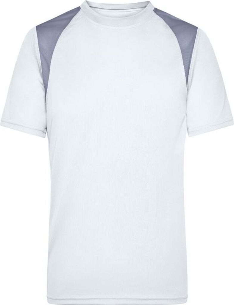 Men's Running-T Atmungsaktives Laufshirt white/silver, Gr. XL