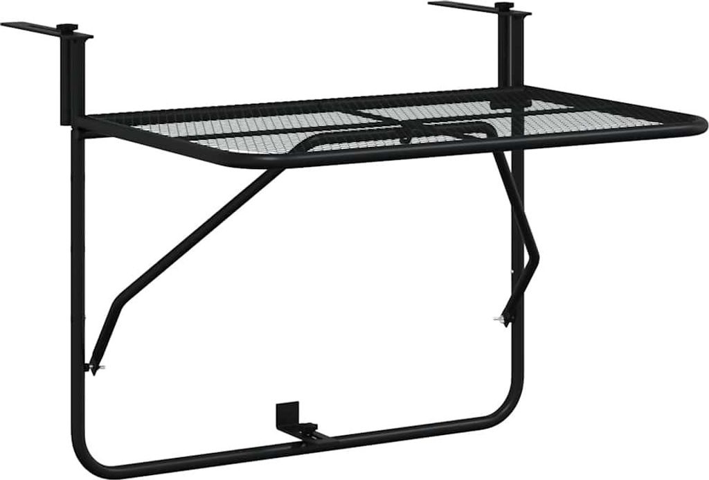 vidaXL Balkónový stôl čierny 60x40 cm Oceľ Obrázok produktu 