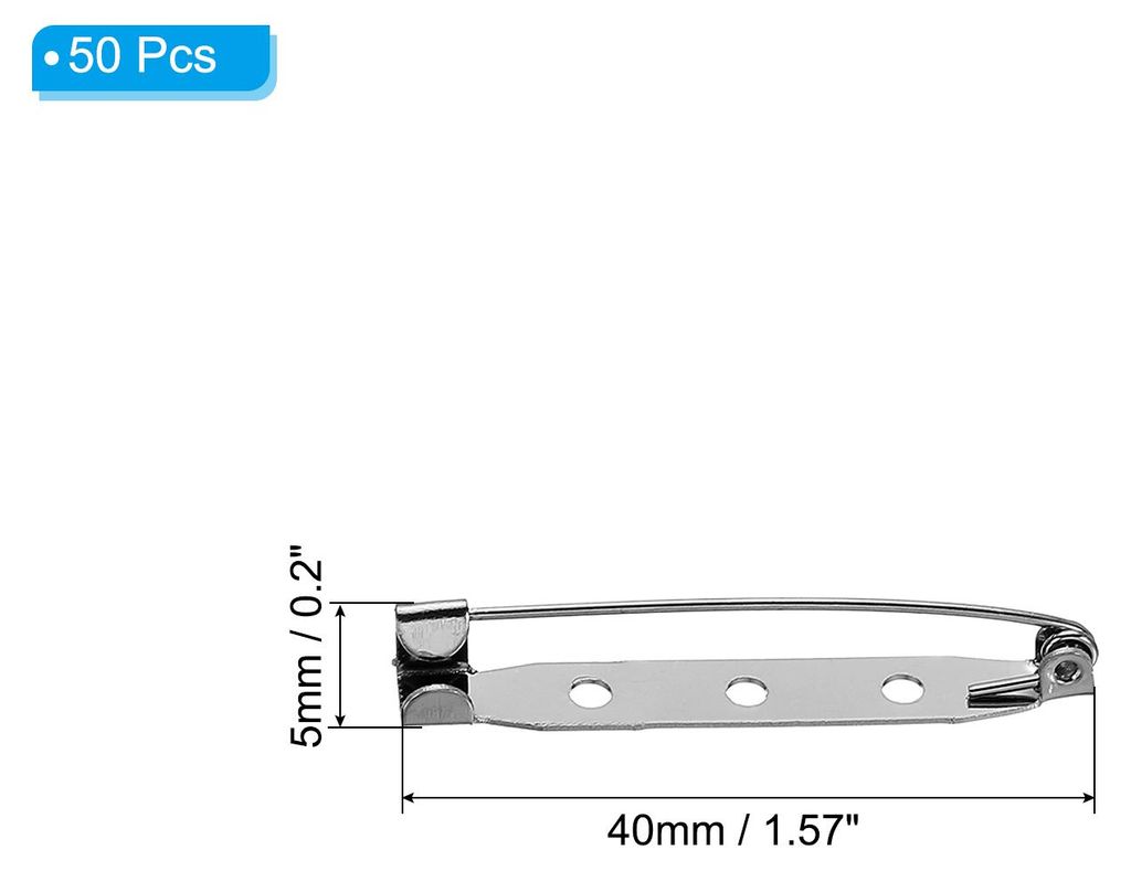 50 Stš¹ck Anstecknadeln, 40mm Sicherheitsnadeln Broschennadeln Pins Namensschild Bulk Flache Rš¹ckenstreifen Gro? fš¹r Kleidung DIY Basteln, ...