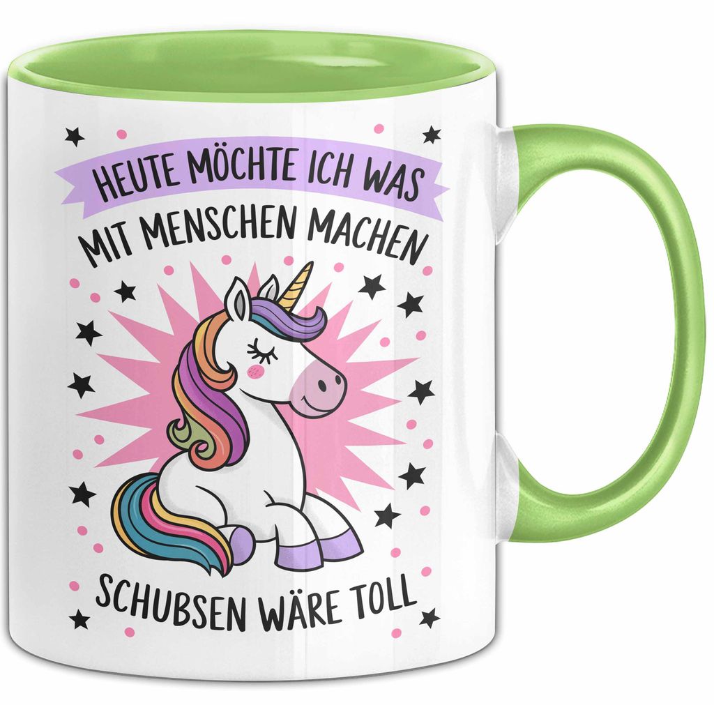 Sarkasmus Sarkastisch Tasse Geschenk Lustige Geschenkidee Spruch Heute Möchte Ich Was Mit Menschen Machen (Grün)