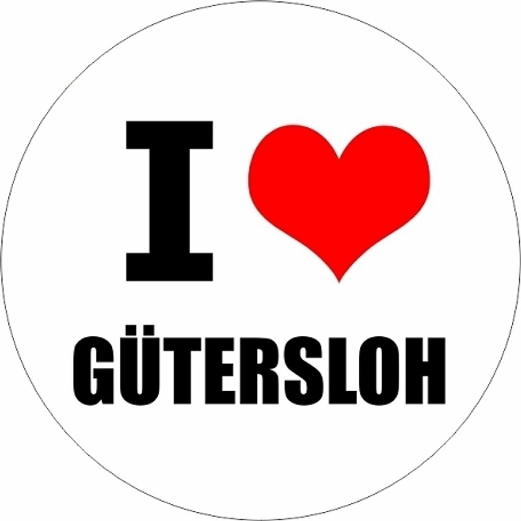 Kiwistar - Autoaufkleber - 5x5 cm - außen klebend - I love Gütersloh für Auto, Laptop, Fahrrad, LKW, Motorrad Aufkleber mehrfarbig JDM Decal Sti...