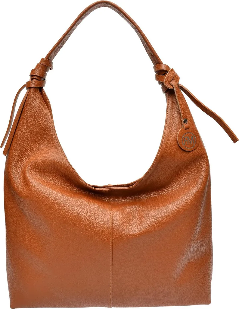Sac épaule en cuir souple Cognac Roberta M AW25 RM 112 finition premium
