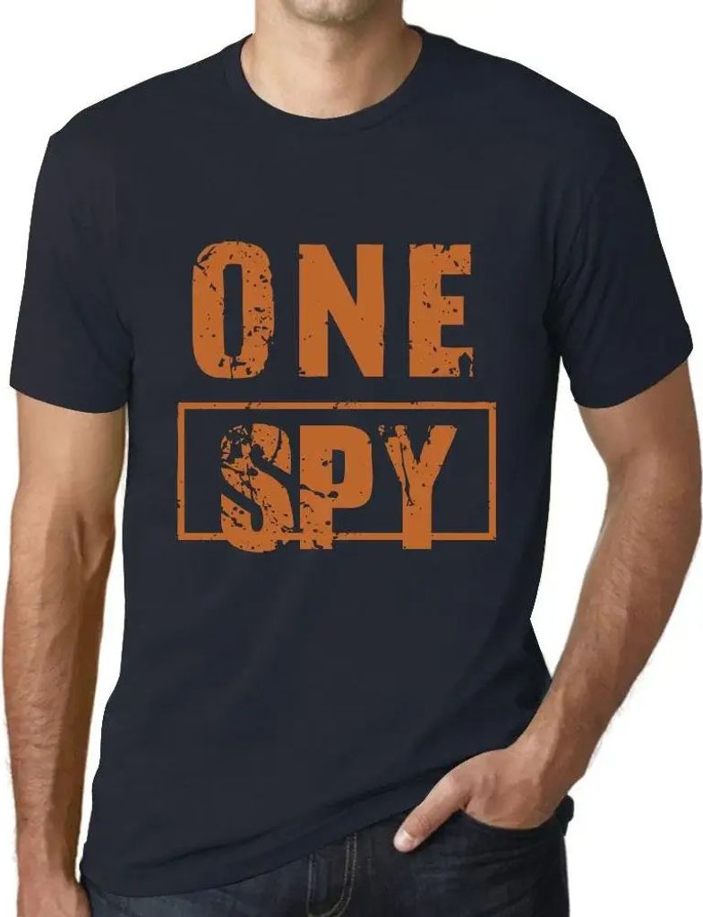 Herren Grafik T-Shirt Ein Spion – One Spy – Öko-Verantwortlich Vintage Jahrgang Kurzarm Lustige Druck Geburtstag Geschenk Mann